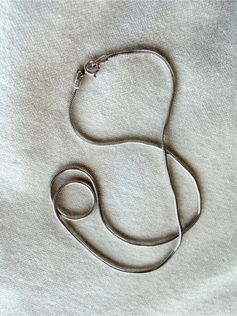925 Sterling Silver Snake Chain, 16“ long